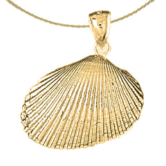 Sterling Silver Shell Pendant (Rhodium or Yellow Gold-plated)