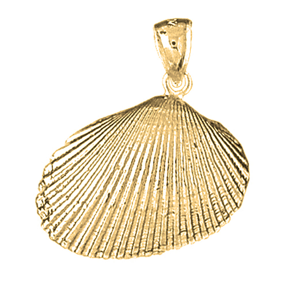 Yellow Gold-plated Silver Shell Pendant