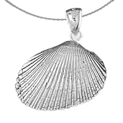 Sterling Silver Shell Pendant (Rhodium or Yellow Gold-plated)