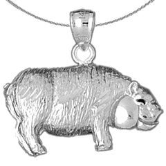 Sterling Silver Pig Pendant (Rhodium or Yellow Gold-plated)