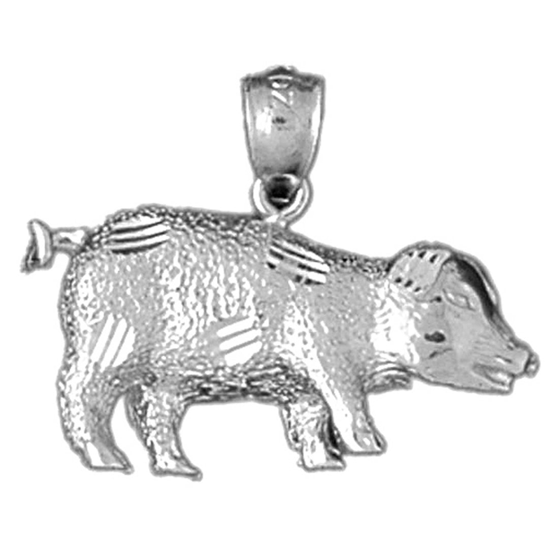 Sterling Silver Pig Pendant