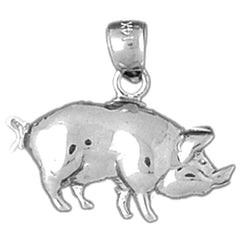 Sterling Silver Pig Pendant