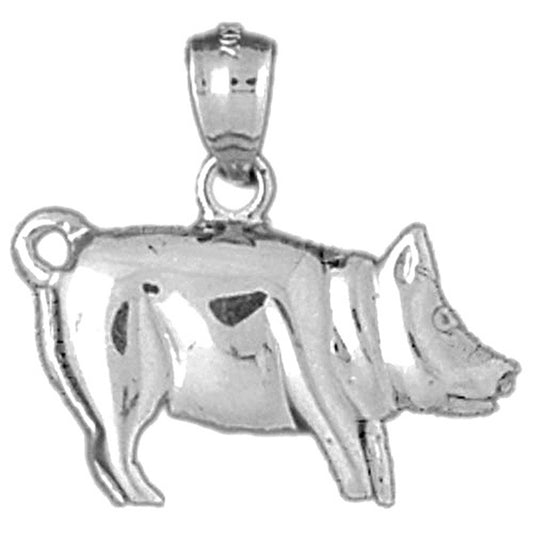 Sterling Silver Pig Pendant