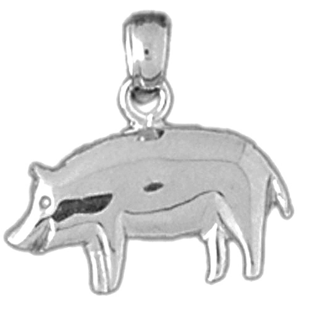 Sterling Silver Pig Pendant