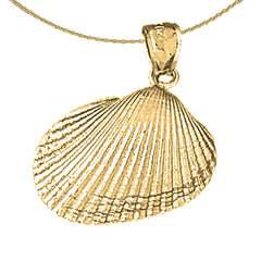 Sterling Silver Shell Pendant (Rhodium or Yellow Gold-plated)
