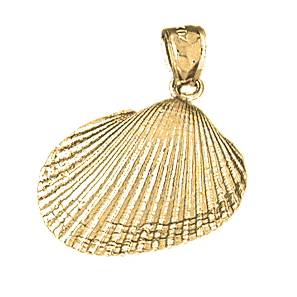 Yellow Gold-plated Silver Shell Pendant