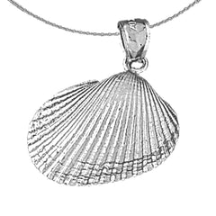 Sterling Silver Shell Pendant (Rhodium or Yellow Gold-plated)