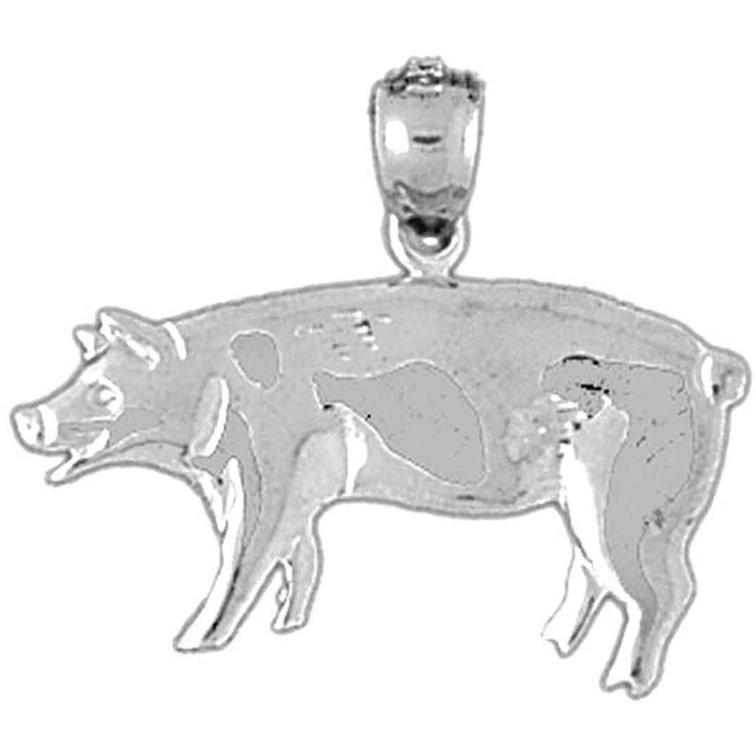 Sterling Silver Pig Pendant