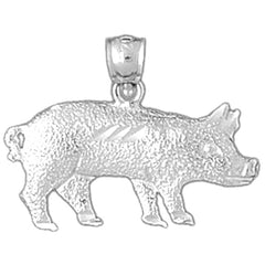 Sterling Silver Pig Pendant