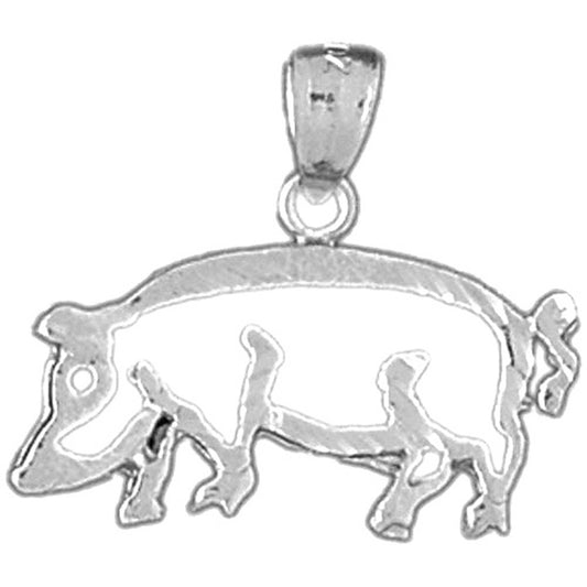 Sterling Silver Pig Pendant