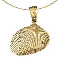 Sterling Silver Shell Pendant (Rhodium or Yellow Gold-plated)