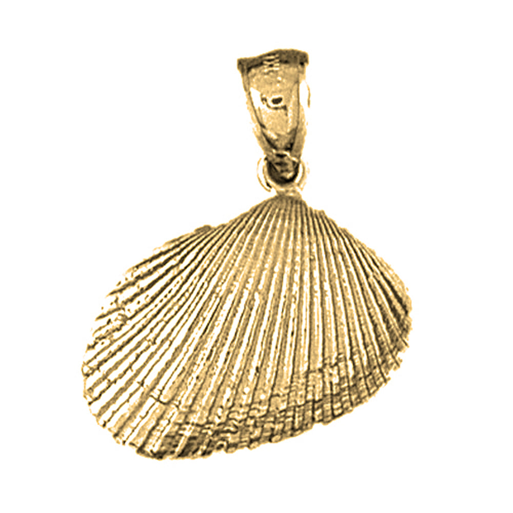 Yellow Gold-plated Silver Shell Pendant