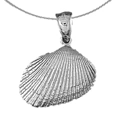 Sterling Silver Shell Pendant (Rhodium or Yellow Gold-plated)