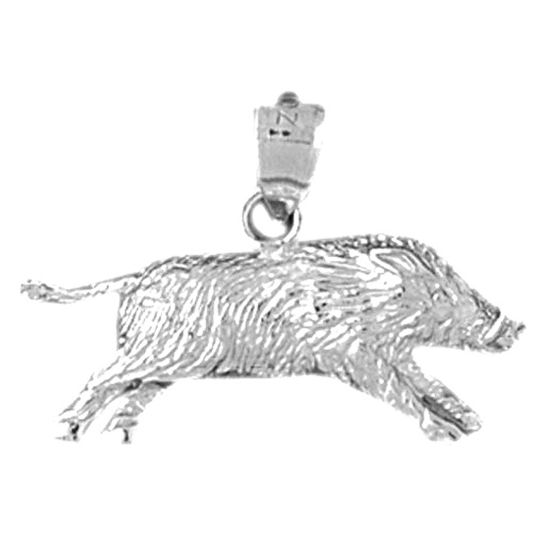Sterling Silver Boar Pendant