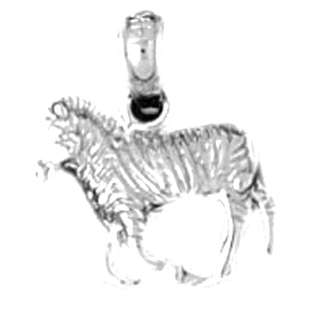 Sterling Silver Zebra Pendant