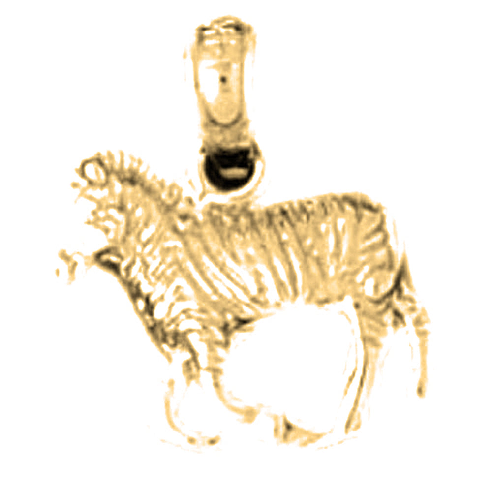 Yellow Gold-plated Silver Zebra Pendant
