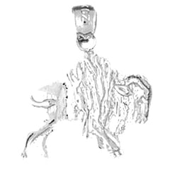 Sterling Silver Bison Pendant
