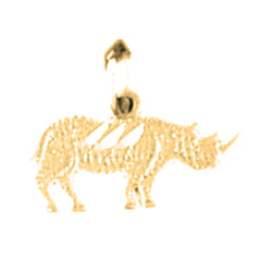 Yellow Gold-plated Silver Rhinosaurus Pendant