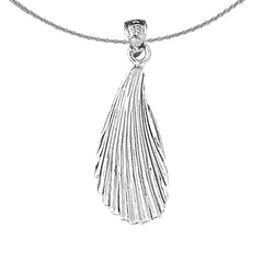 Muschelanhänger aus Sterlingsilber (rhodiniert oder gelbvergoldet)