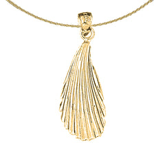 Muschelanhänger aus Sterlingsilber (rhodiniert oder gelbvergoldet)