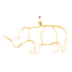 Yellow Gold-plated Silver Rhinosaurus Pendant