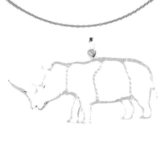 Sterling Silver Rhinosaurus Pendant (Rhodium or Yellow Gold-plated)