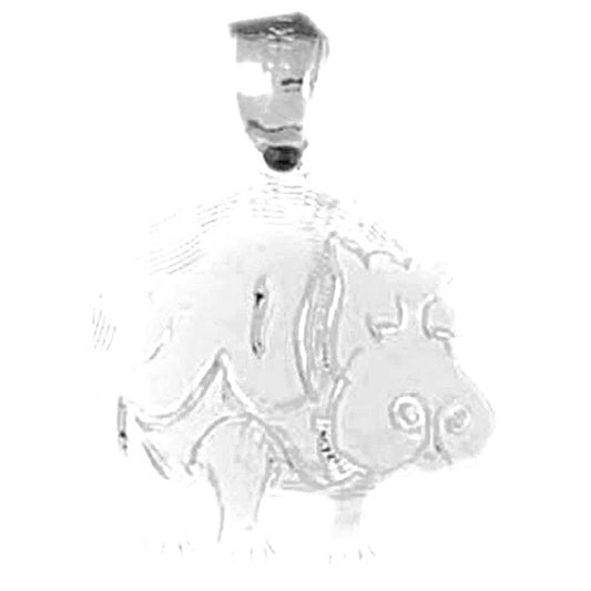 Sterling Silver Hippopotamus Pendant