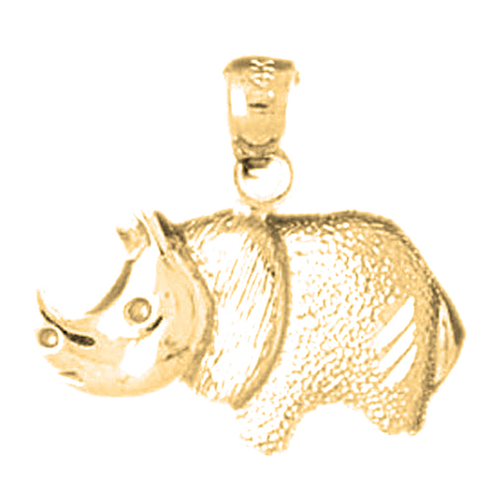 Yellow Gold-plated Silver Hippopotamus Pendant