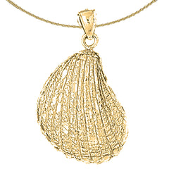 Sterling Silver Shell Pendant (Rhodium or Yellow Gold-plated)