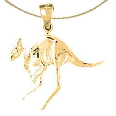 Sterling Silver Kangaroo Pendant (Rhodium or Yellow Gold-plated)
