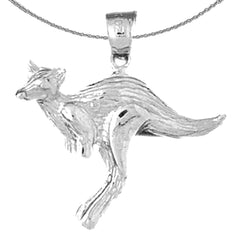 Sterling Silver Kangaroo Pendant (Rhodium or Yellow Gold-plated)