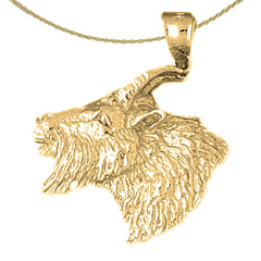 Sterling Silver Goat Pendant (Rhodium or Yellow Gold-plated)