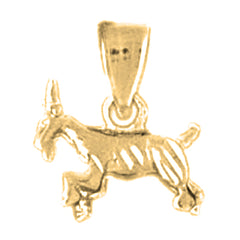Yellow Gold-plated Silver 3D Goat Pendant