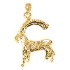 Yellow Gold-plated Silver Goat Pendant
