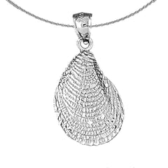 Muschelanhänger aus Sterlingsilber (rhodiniert oder gelbvergoldet)