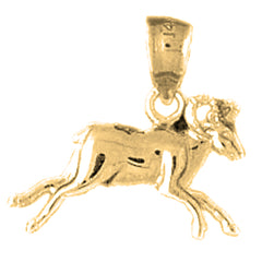 Yellow Gold-plated Silver Goat Pendant