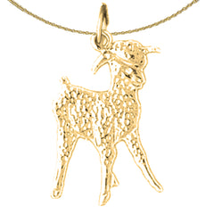 Sterling Silver Sheep Pendant (Rhodium or Yellow Gold-plated)
