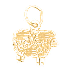 Yellow Gold-plated Silver Sheep Pendant