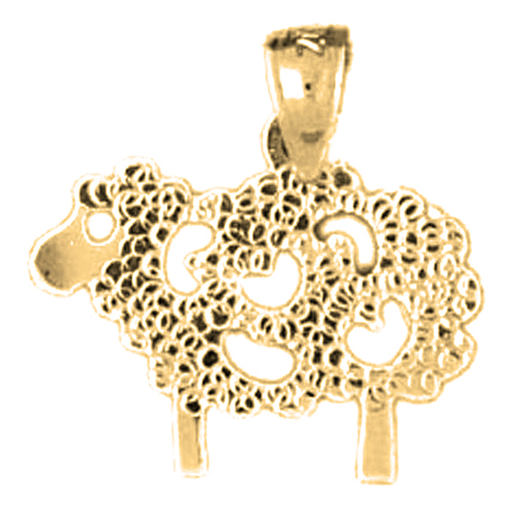 Yellow Gold-plated Silver Sheep Pendant