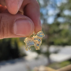 Sterling Silver Sheep Pendant (Rhodium or Yellow Gold-plated)
