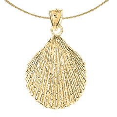 Muschelanhänger aus Sterlingsilber (rhodiniert oder gelbvergoldet)