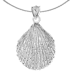 Muschelanhänger aus Sterlingsilber (rhodiniert oder gelbvergoldet)