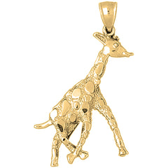 Yellow Gold-plated Silver Giraffe Pendant