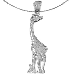 Sterling Silver Giraffe Pendant (Rhodium or Yellow Gold-plated)