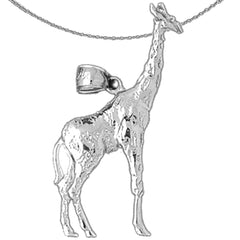 Colgante de jirafa de plata de ley (bañado en rodio o oro amarillo)