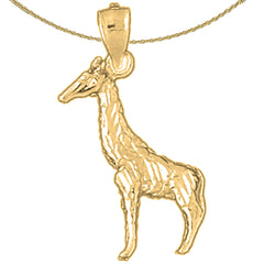 Sterling Silver Giraffe Pendant (Rhodium or Yellow Gold-plated)
