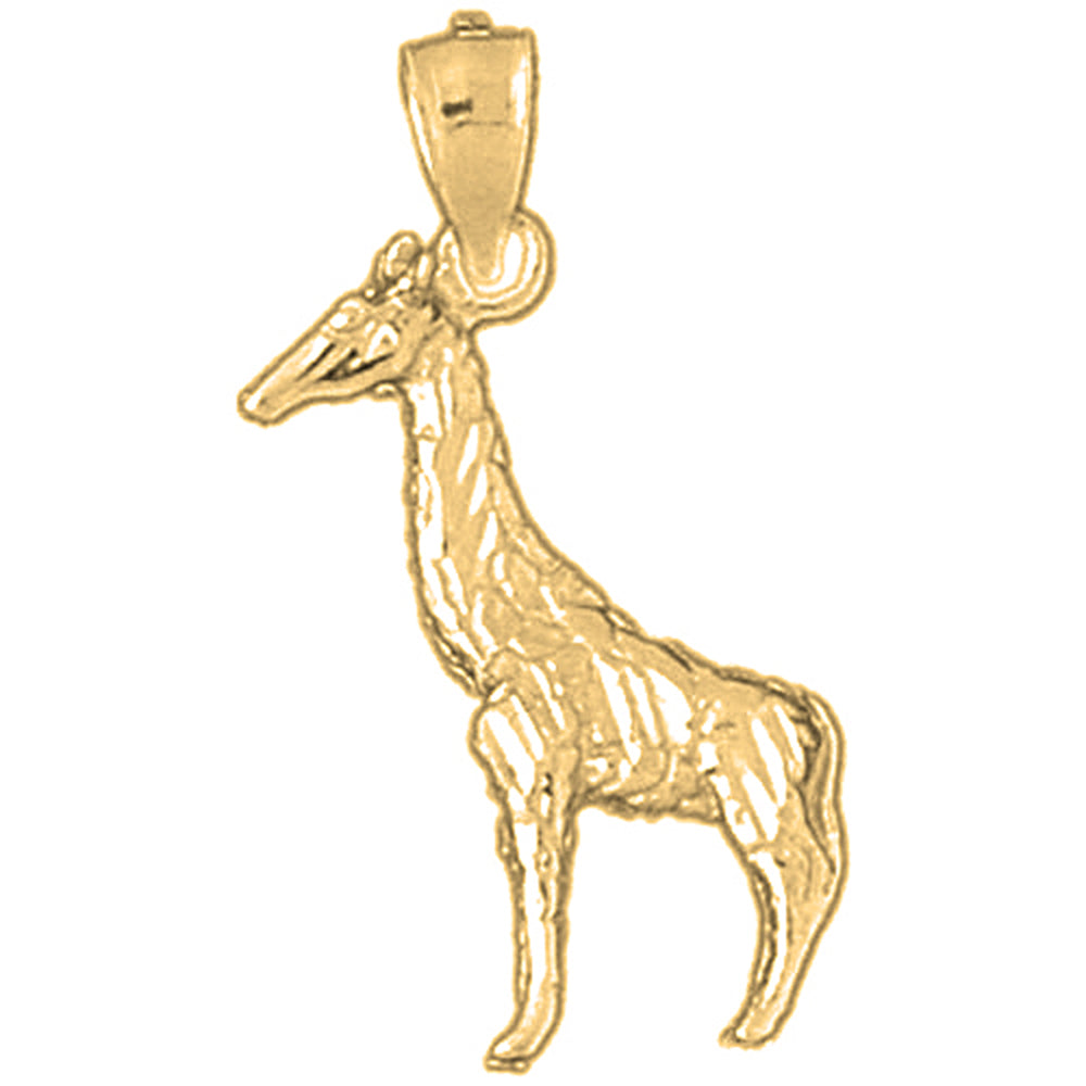 Yellow Gold-plated Silver Giraffe Pendant
