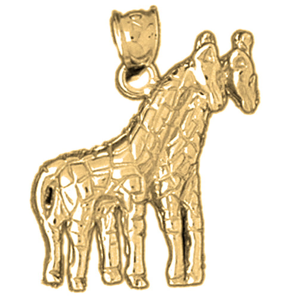 Yellow Gold-plated Silver Giraffe Pendant
