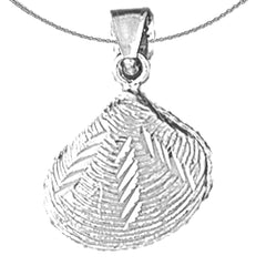 Sterling Silver Shell Pendant (Rhodium or Yellow Gold-plated)