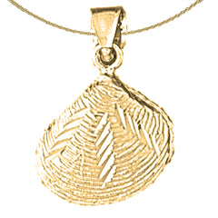Sterling Silver Shell Pendant (Rhodium or Yellow Gold-plated)